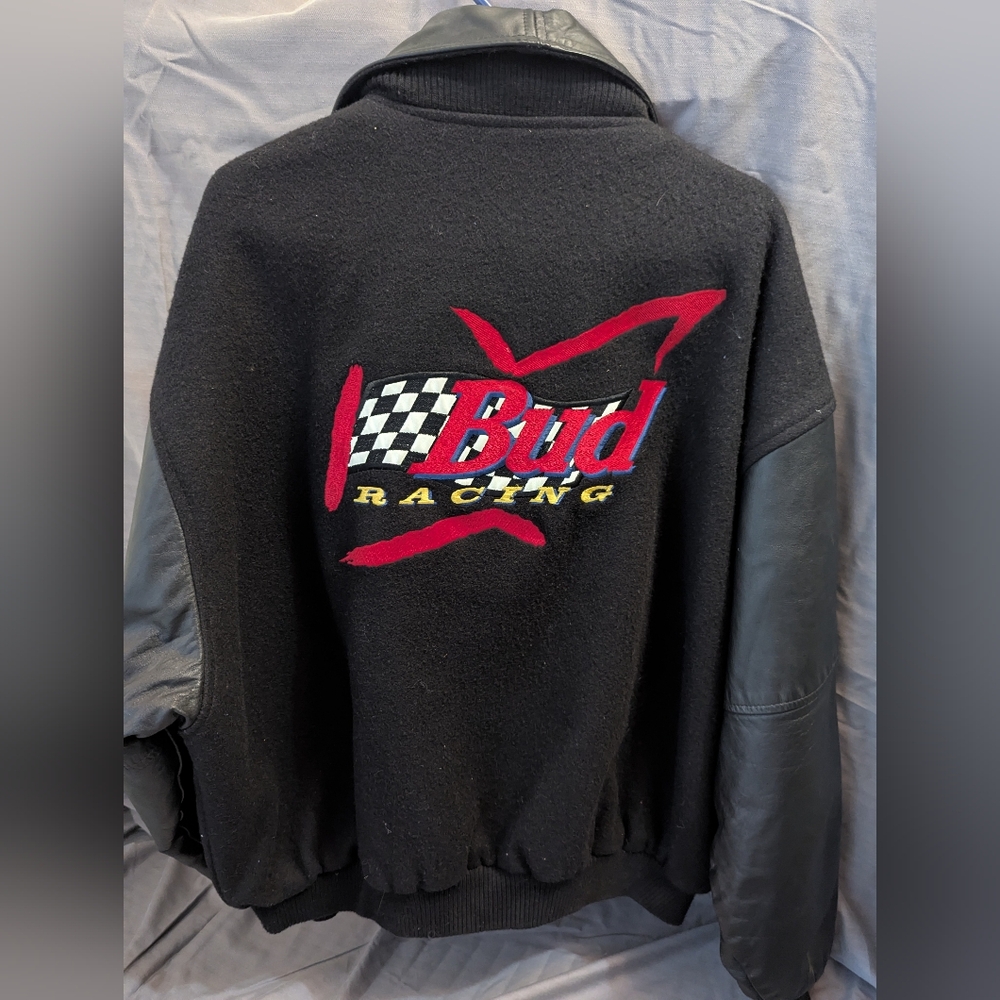 Vintage Bud Racing Wool Bomber Jacket